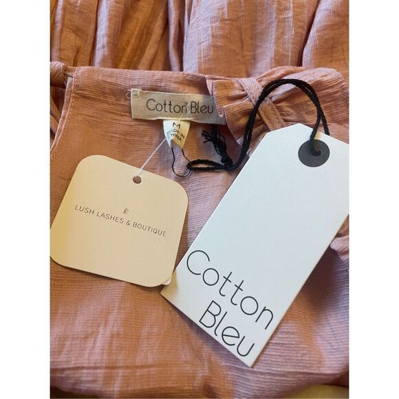 Cotton Bleu Pink Square Neck Ruffled Tank - Picture 5 of 7